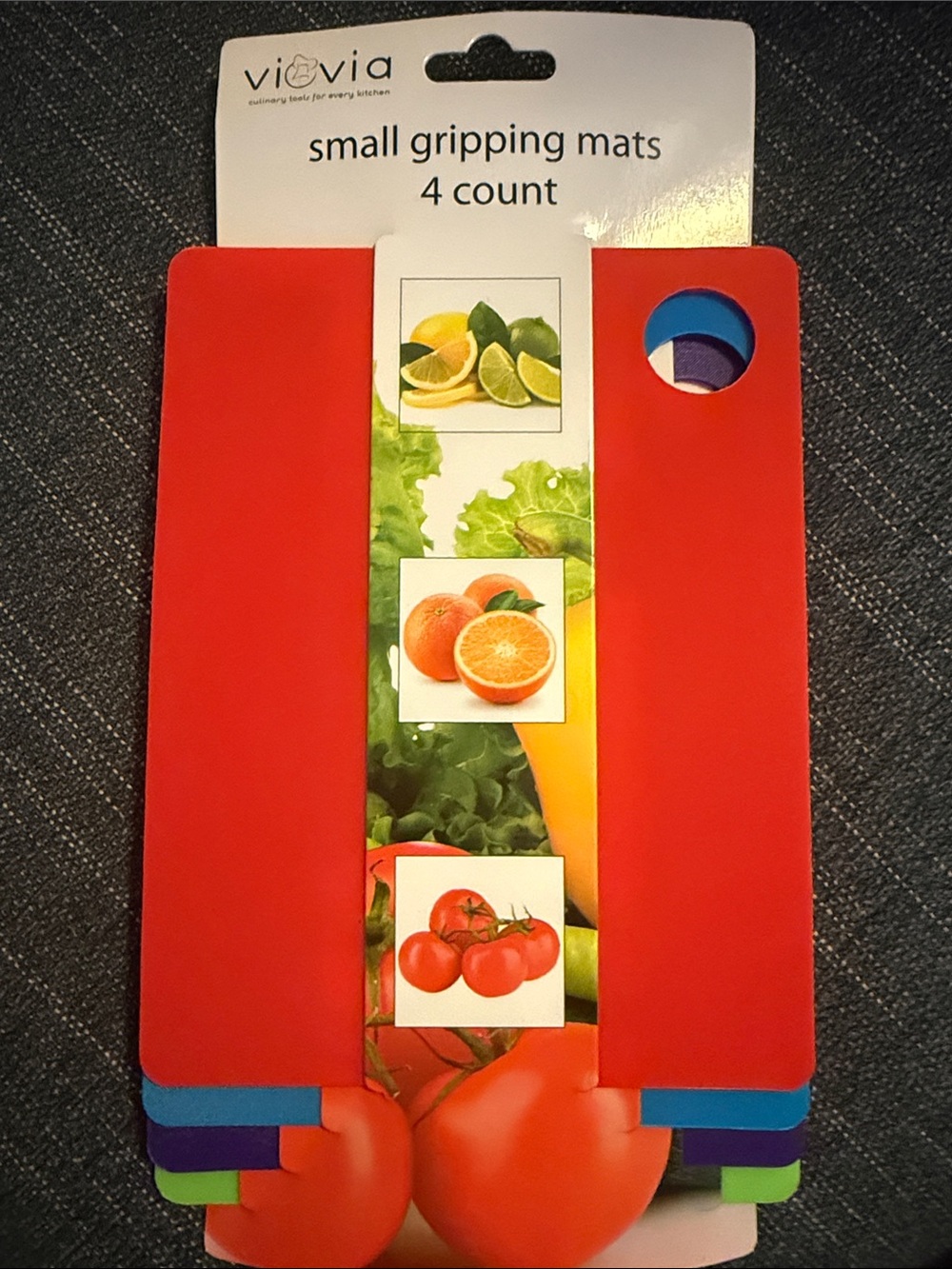 Viovia Red Blue Purple Green Small Gripping Mats, 4-Count
